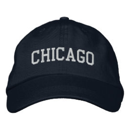 Chicago geborduurd verstelbaar Pet Navy Blue