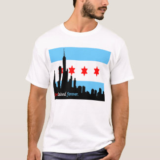 Chicago: Geboren en getogen forever Skyline T-shirt