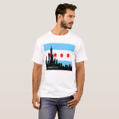 Chicago: Geboren en getogen forever Skyline T-shirt (Voorkant volledig)