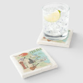 Chicago geïllustreerde kaart Stone Onderzetter (Zijkant)