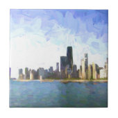 Chicago - Gelifferde verf Tegeltje (Voorkant)