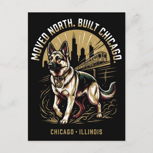 Chicago German Shepherd African Heritage Pride Art Briefkaart (Voorkant)