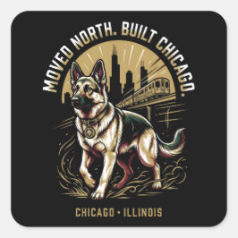 Chicago German Shepherd African Heritage Pride Art Vierkante Sticker