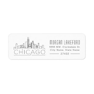 Chicago gestileerde skyline   etiket