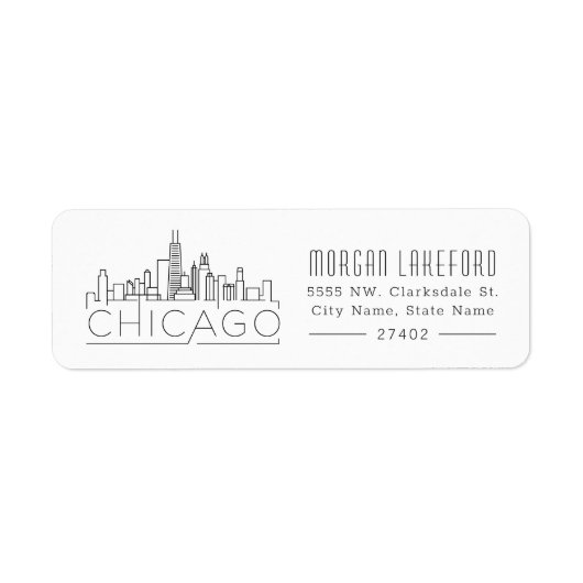 Chicago gestileerde skyline | etiket (Voorkant)
