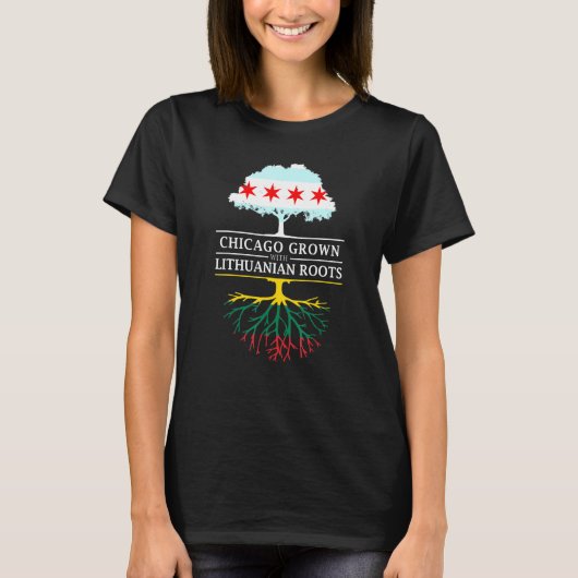 Chicago geteeld met Litouwse wortels Litouwen T-shirt (Voorkant)
