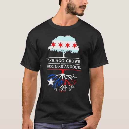 Chicago geteeld met Puerto Ricaanse wortels Puerto T-shirt (Voorkant)