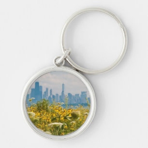 Chicago, gezien van de vogel van Montrose Harbour Sleutelhanger
