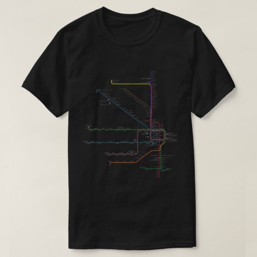 Chicago Gift l Map CTA Eleved L Train Metro Tran T-shirt (Design voorkant)
