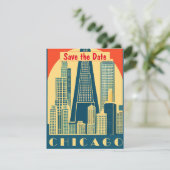 Chicago Gouden Silhouet Zon Uitnodiging (Staand voorkant)