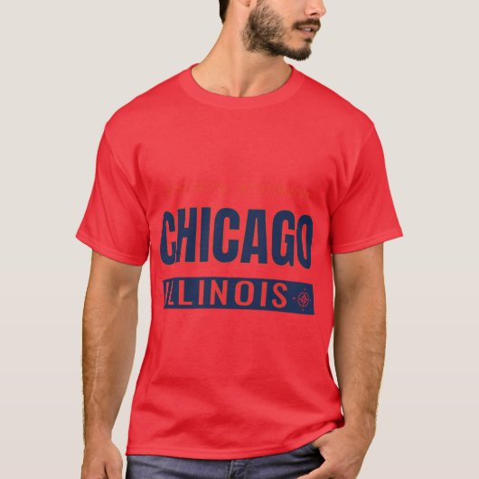Chicago GPS Coordinates Chi-Town Windy City Souths T-shirt (Voorkant)