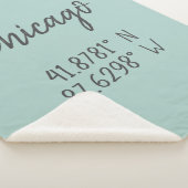 Chicago GPS Coördineert lengtegraad Latitude Sherpa Deken (3/4)