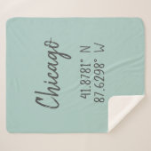 Chicago GPS Coördineert lengtegraad Latitude Sherpa Deken (Voorkant (horizontaal))