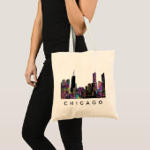 Chicago Graffiti Silhouet Tote Bag (Voorkant (product))