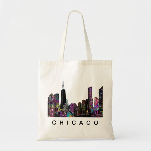 Chicago Graffiti Silhouet Tote Bag (Voorkant)