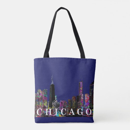 Chicago graffiti tote bag (Achterkant)
