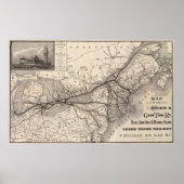 Chicago Grand Trunk Railway Map, 1887 Poster (Voorkant)