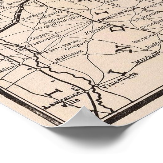 Chicago Grand Trunk Railway Map, 1887 Poster (Hoek)