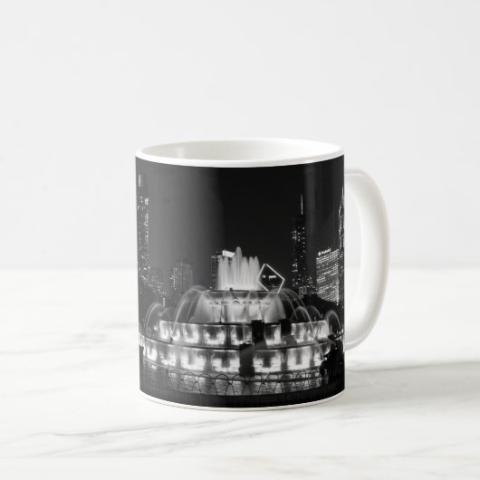 Chicago Grant Park Grayscale Coffee Mok (Voorkant rechts)