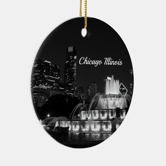 Chicago Grant Park Grayscale Ornament Souvenir (Rechts)