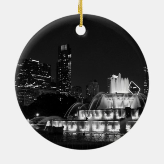 Chicago Grant Park Grayscale Ornament Souvenir (Achterkant)