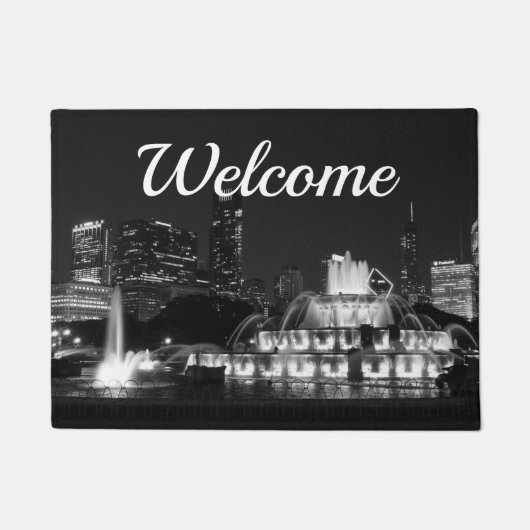 Chicago Grant Park Grayscale Welcome Doormat Deurmat (Voorkant)