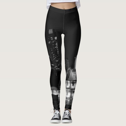 Chicago Grant Park Grijswaarden Leggings (Voorkant)