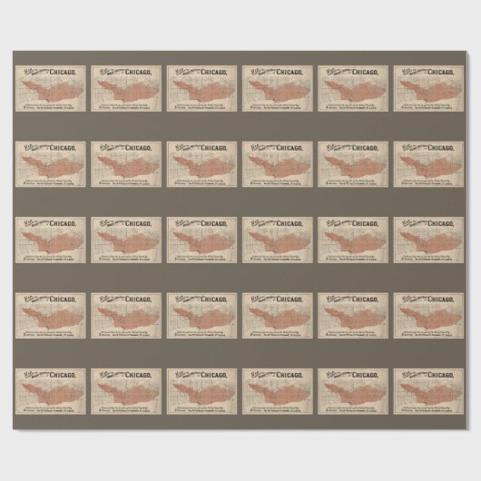  Chicago Great Fire Map, 1871 Cadeaupapier (Vlak)