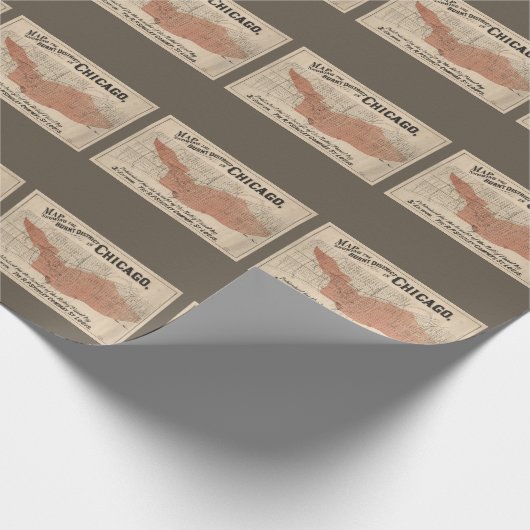  Chicago Great Fire Map, 1871 Cadeaupapier (Hoek)