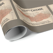  Chicago Great Fire Map, 1871 Cadeaupapier (Rol Hoek)