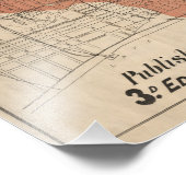  Chicago Great Fire Map, 1871 Foto Afdruk (Hoek)