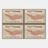  Chicago Great Fire Map, 1871 Inpakpapier Vel (Voorkant 3)