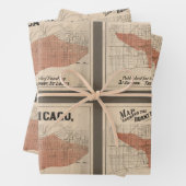 Chicago Great Fire Map, 1871 Inpakpapier Vel (In situ)