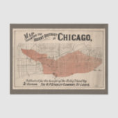  Chicago Great Fire Map, 1871-ontkoppeling Tissuepapier (Voorkant)