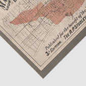 Chicago Great Fire Map, 1871-ontkoppeling Tissuepapier (Detail)