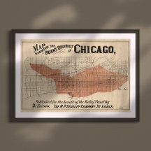  Chicago Great Fire Map, 1871
