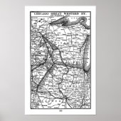  Chicago Great Western Railroad Map Poster (Voorkant)