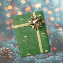Chicago Green Goud Kerstmis Inpakpapier
