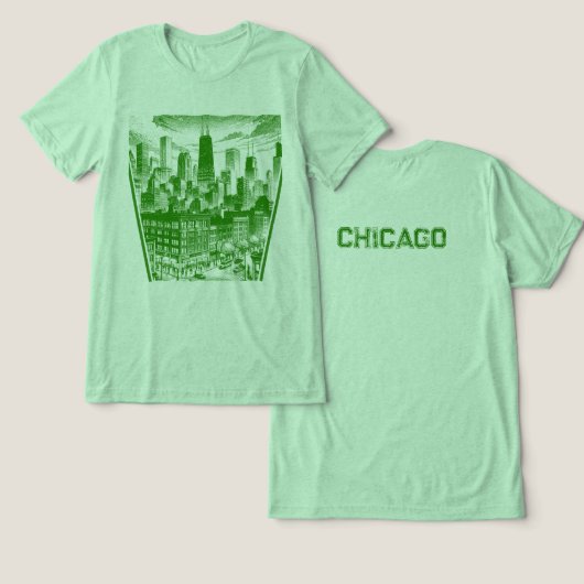 Chicago Green Graphic T-shirt (Ontwerp Voorkant & Achterkant)