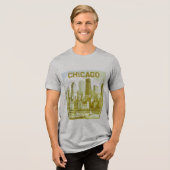 CHICAGO Green Graphic T-shirt Tri-Blend Shirt (Voorkant volledig)