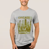 CHICAGO Green Graphic T-shirt Tri-Blend Shirt (Voorkant)