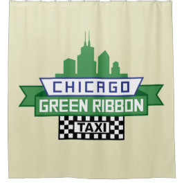 Chicago Green Ribbon Taxi Logo - Fan Art Douchegordijn