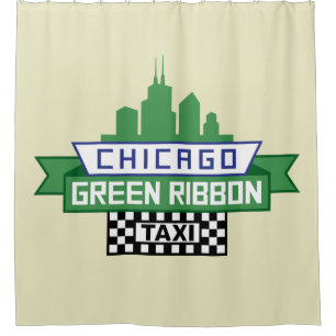 Chicago Green Ribbon Taxi Logo - Fan Art Douchegordijn
