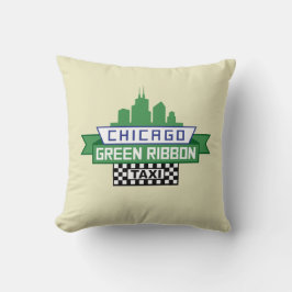 Chicago Green Ribbon Taxi Logo - Fan Art Kussen