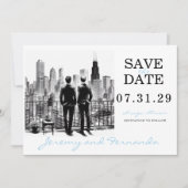 Chicago Grooms Save The Date (Voorkant)