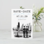 Chicago Grooms Save The Date (Staand voorkant)