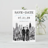 Chicago Grooms Save The Date (Staand voorkant)