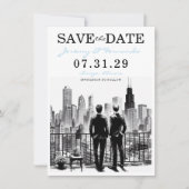 Chicago Grooms Save The Date (Voorkant)