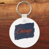 Chicago Handgeschreven Typografie Sleutelhanger (Voorkant)