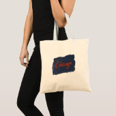 Chicago Handgeschreven Typografie Tote Bag (Voorkant (product))